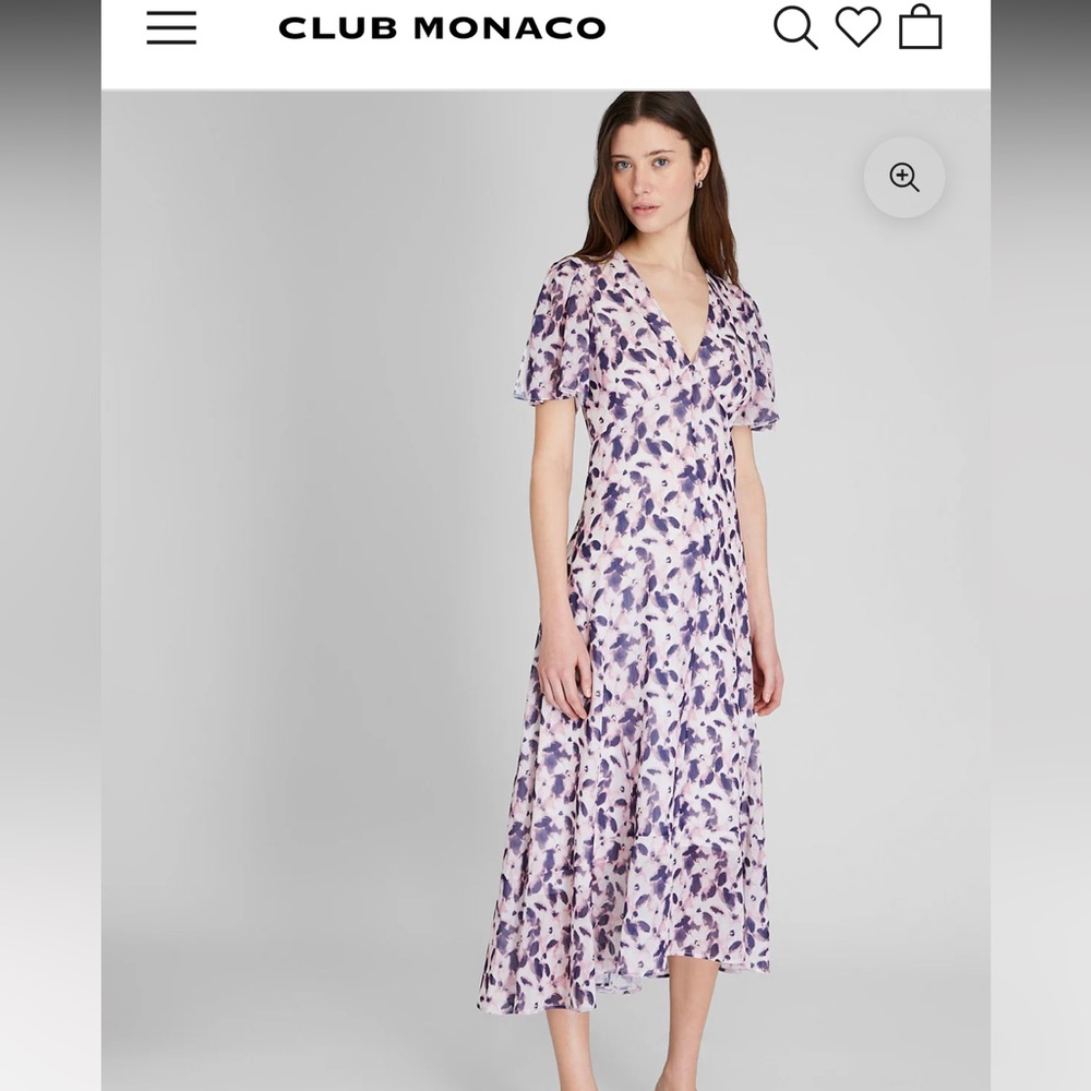 Club Monaco Lavender and pink Floral Midi Dress
